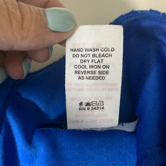 B. Darlin Blue Lace Short Sleeve Elastic Waist Mini Dress - Picture 4 of 9